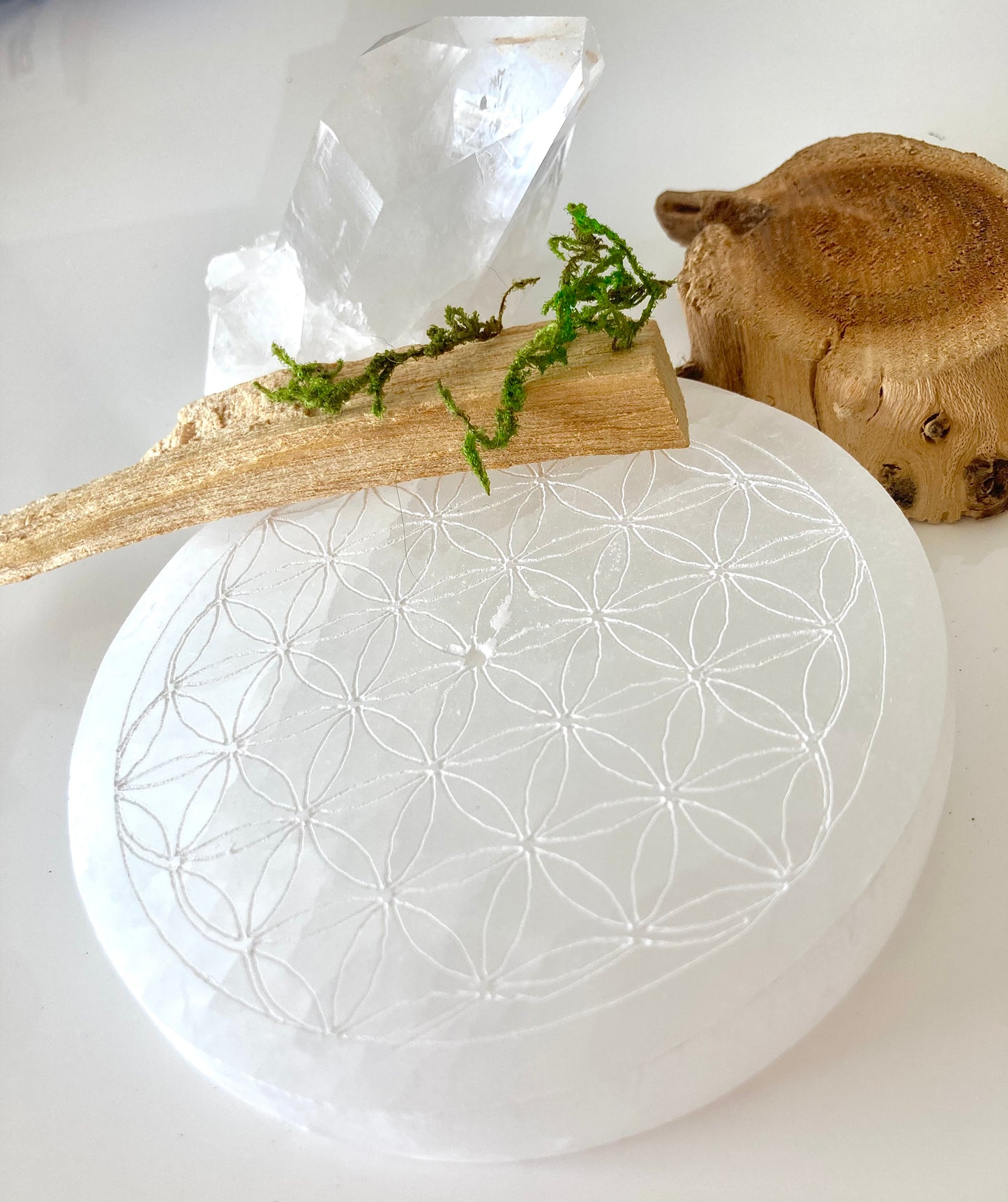 Flower of Life Selenite Base